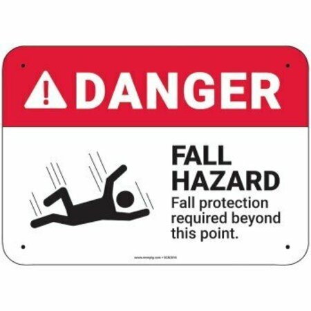 PIG PIG Fall Hazard Fall Protection Sign 10" x 7" Vinyl 10" L x 7" H SGN2014-7X10-VYL
